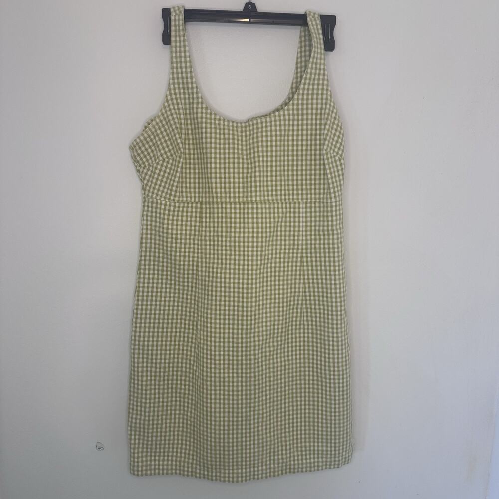 Levi’s Roy Structured Gingham Mini Dress Women’s M Green White Cotton